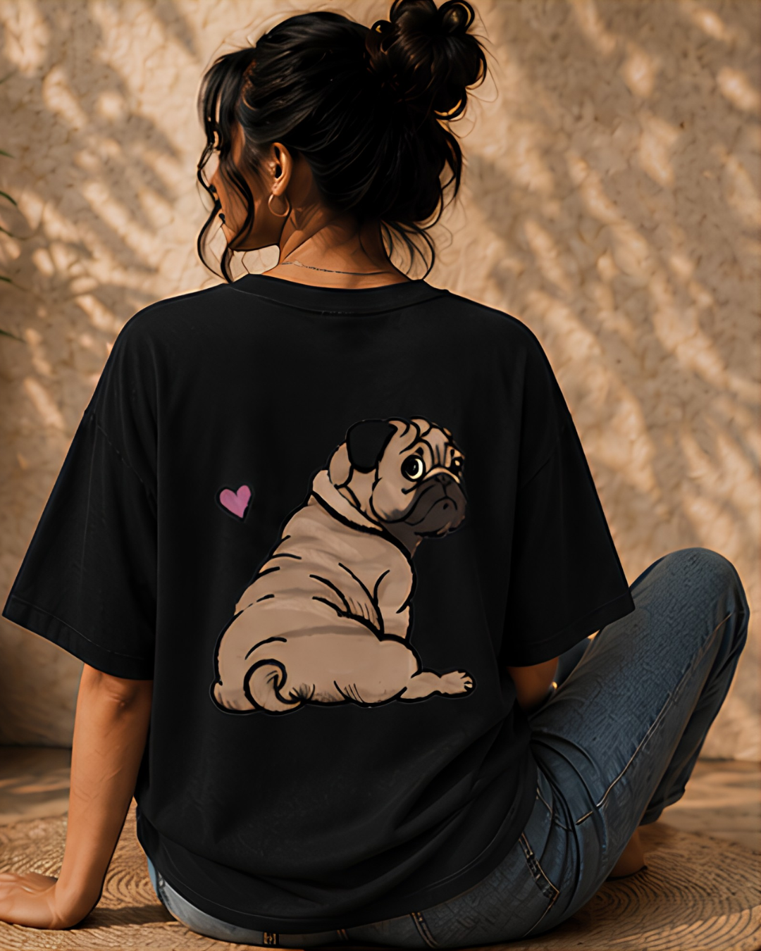 Unisex Oversized "Pug Love" T-Shirt