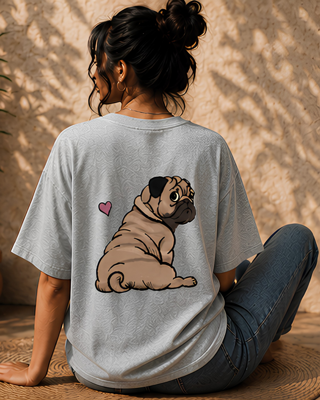 Unisex Oversized "Pug Love" T-Shirt