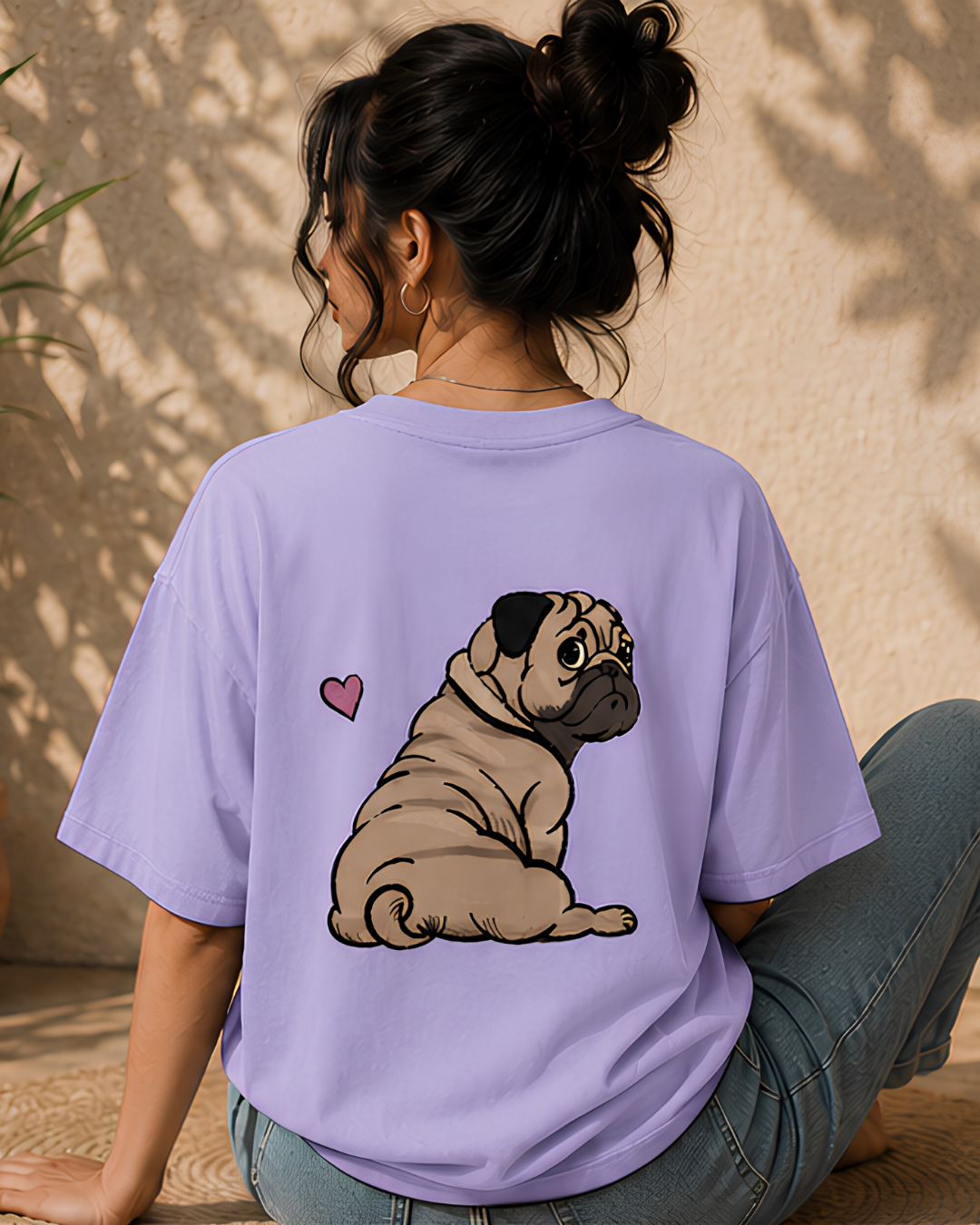 Unisex Oversized "Pug Love" T-Shirt
