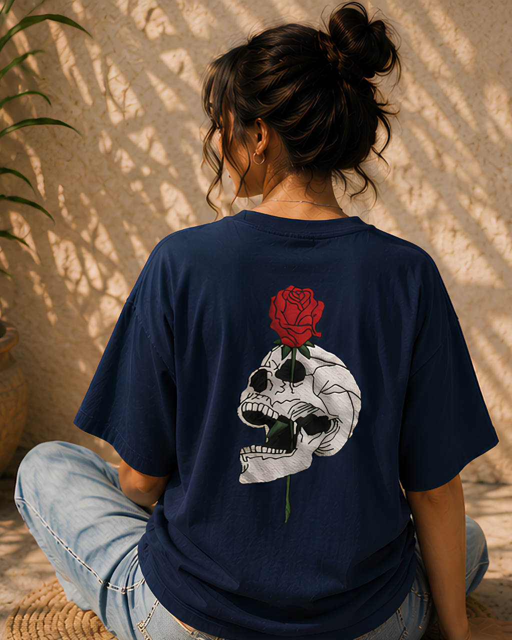 Unisex Oversized "Skull & Rose" T-Shirt