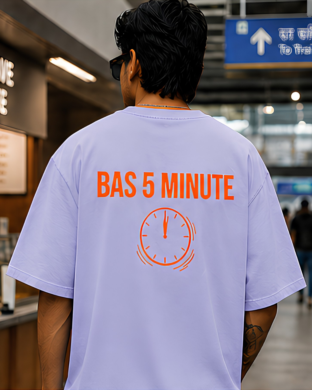 Unisex Oversized “BAS 5 MINUTE” T-Shirt