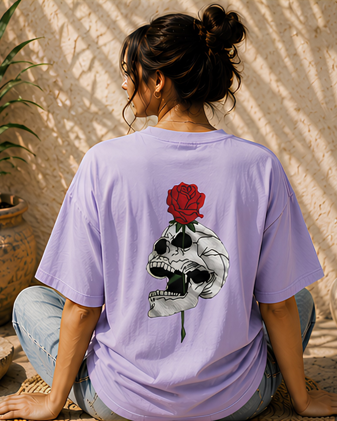 Unisex Oversized "Skull & Rose" T-Shirt