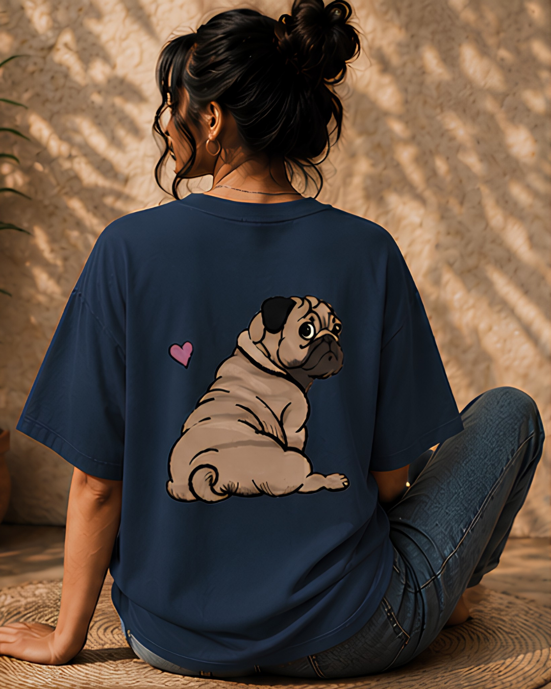 Unisex Oversized "Pug Love" T-Shirt