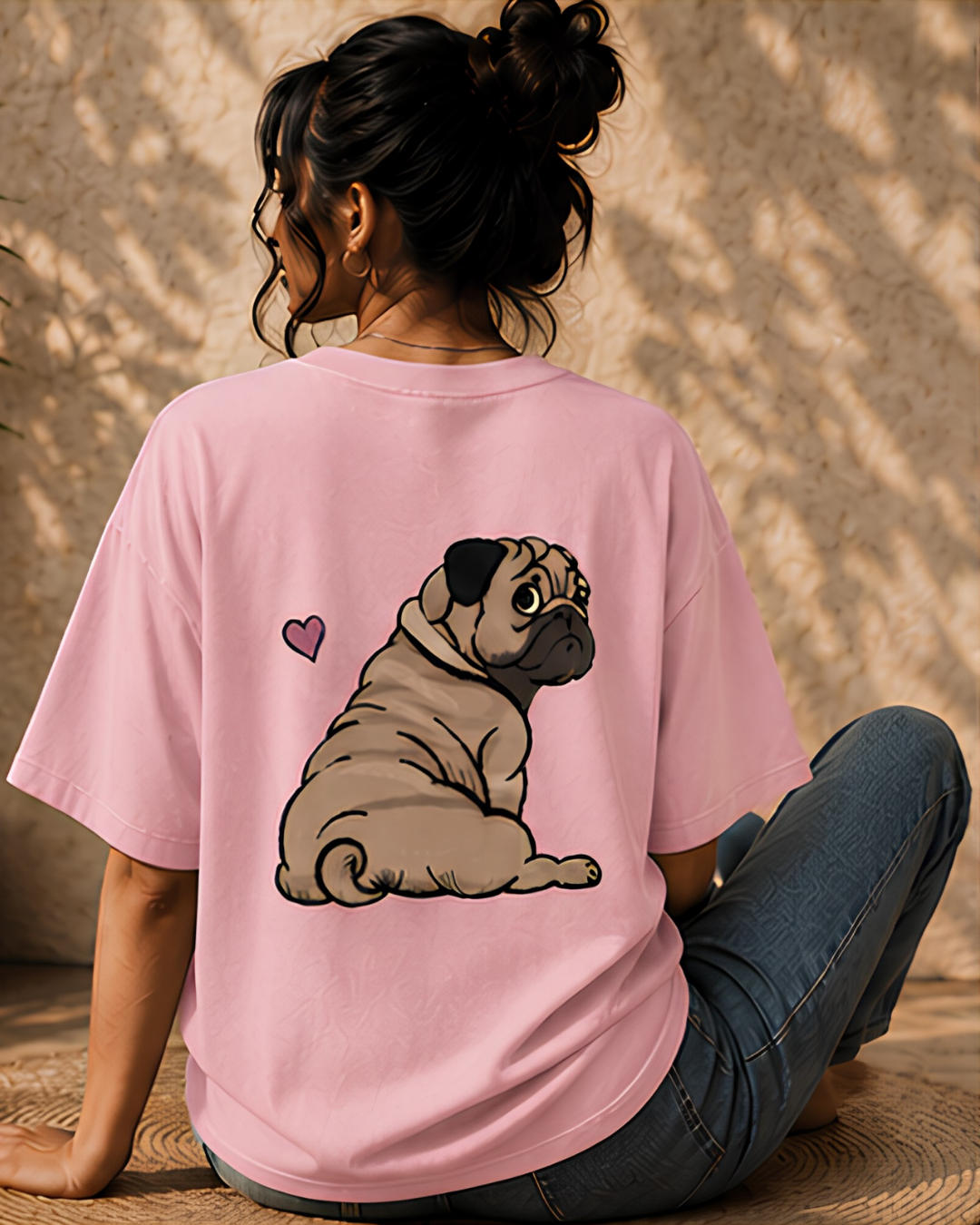 Unisex Oversized "Pug Love" T-Shirt
