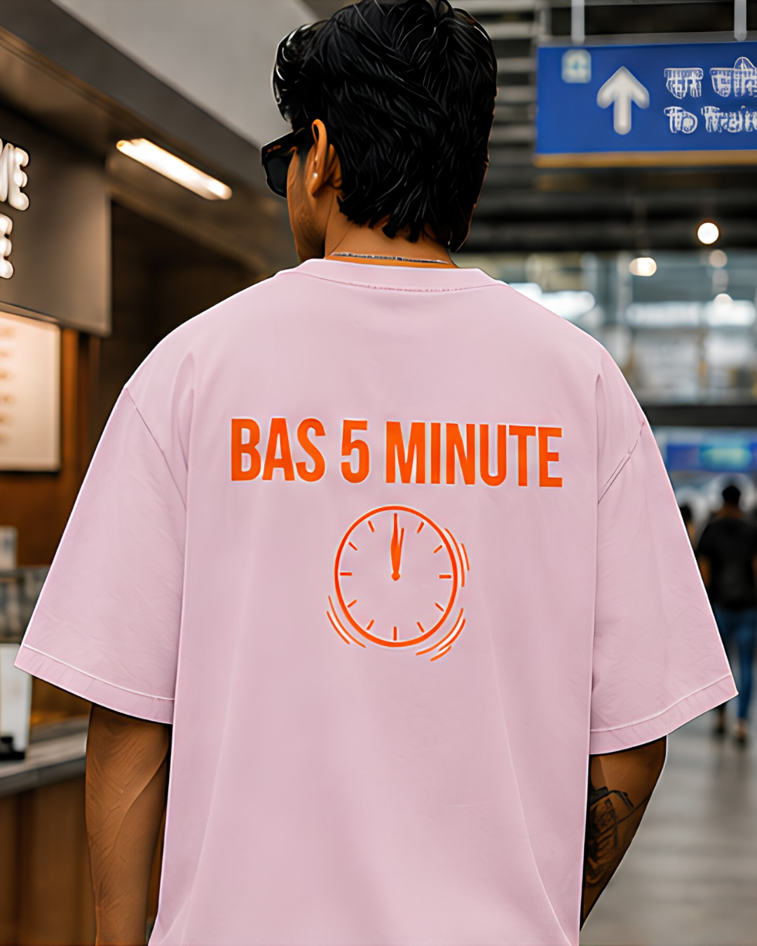 Unisex Oversized “BAS 5 MINUTE” T-Shirt