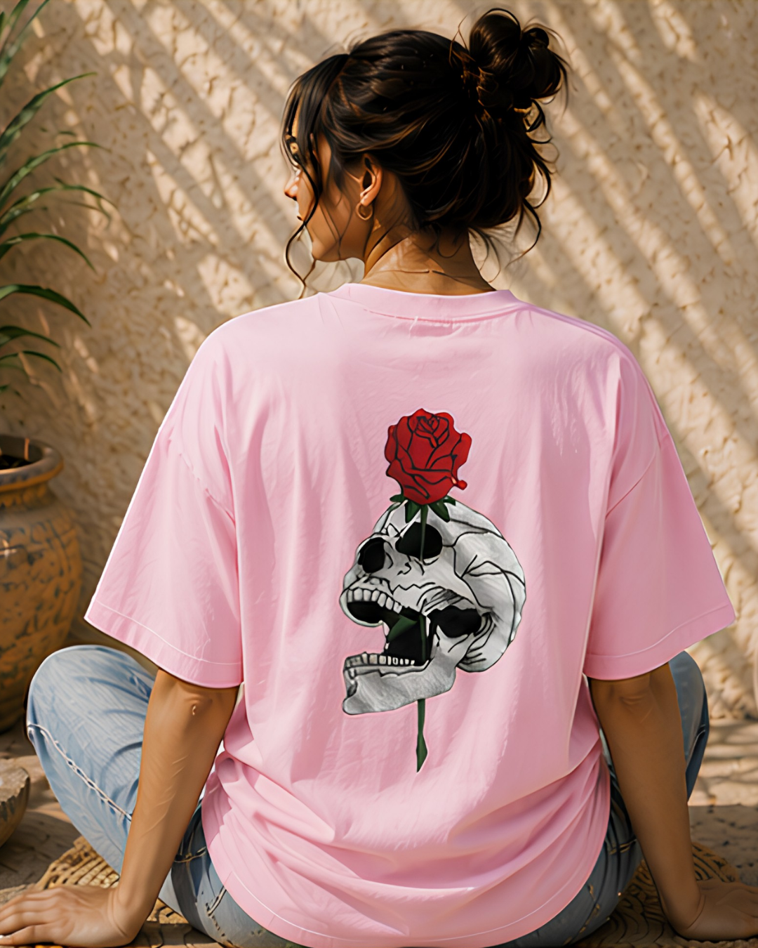 Unisex Oversized "Skull & Rose" T-Shirt