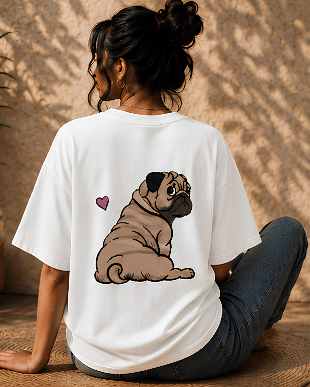 Unisex Oversized "Pug Love" T-Shirt