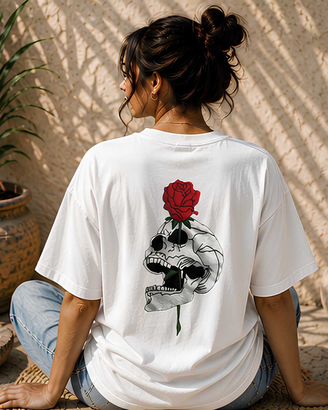 Unisex Oversized "Skull & Rose" T-Shirt