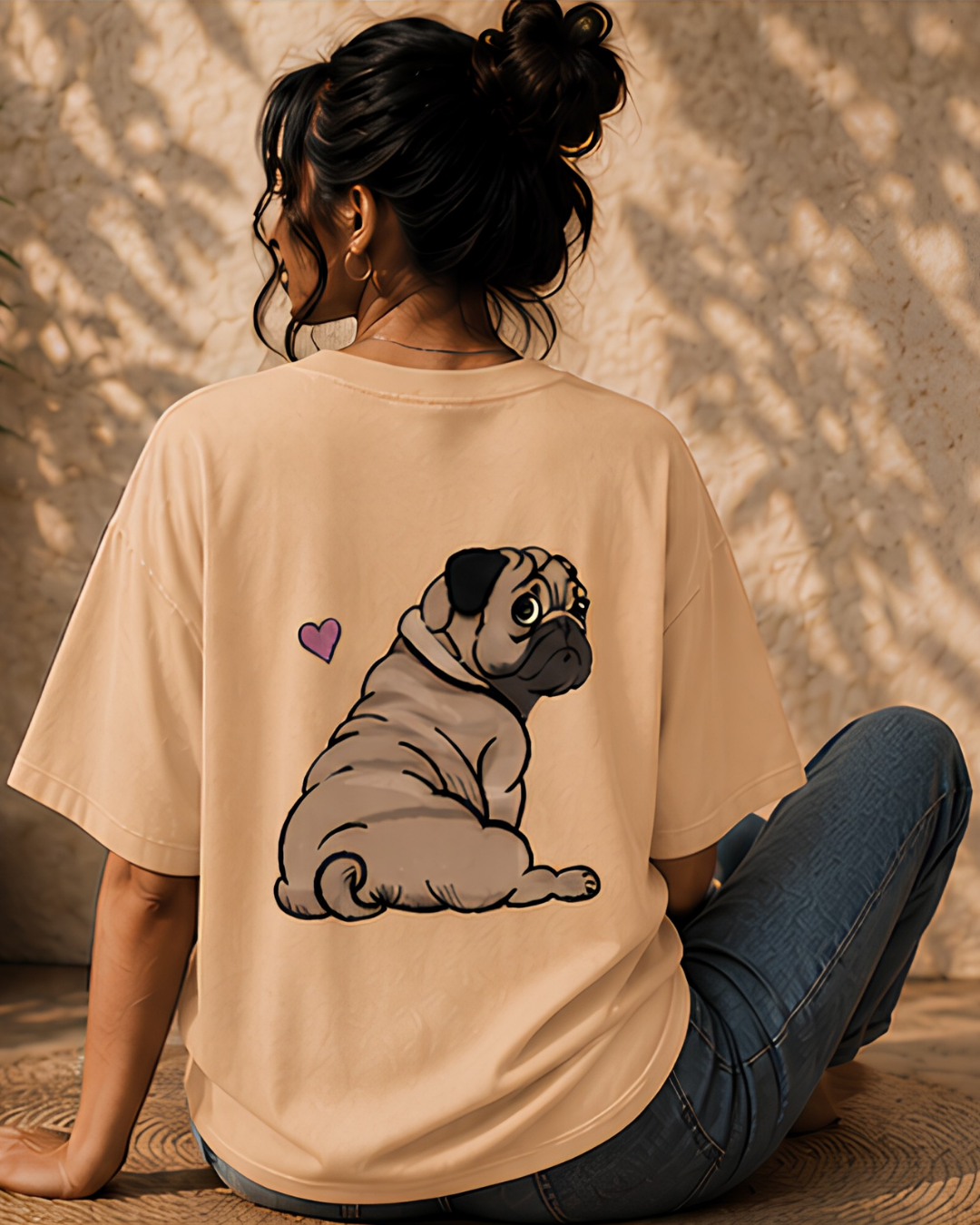 Unisex Oversized "Pug Love" T-Shirt