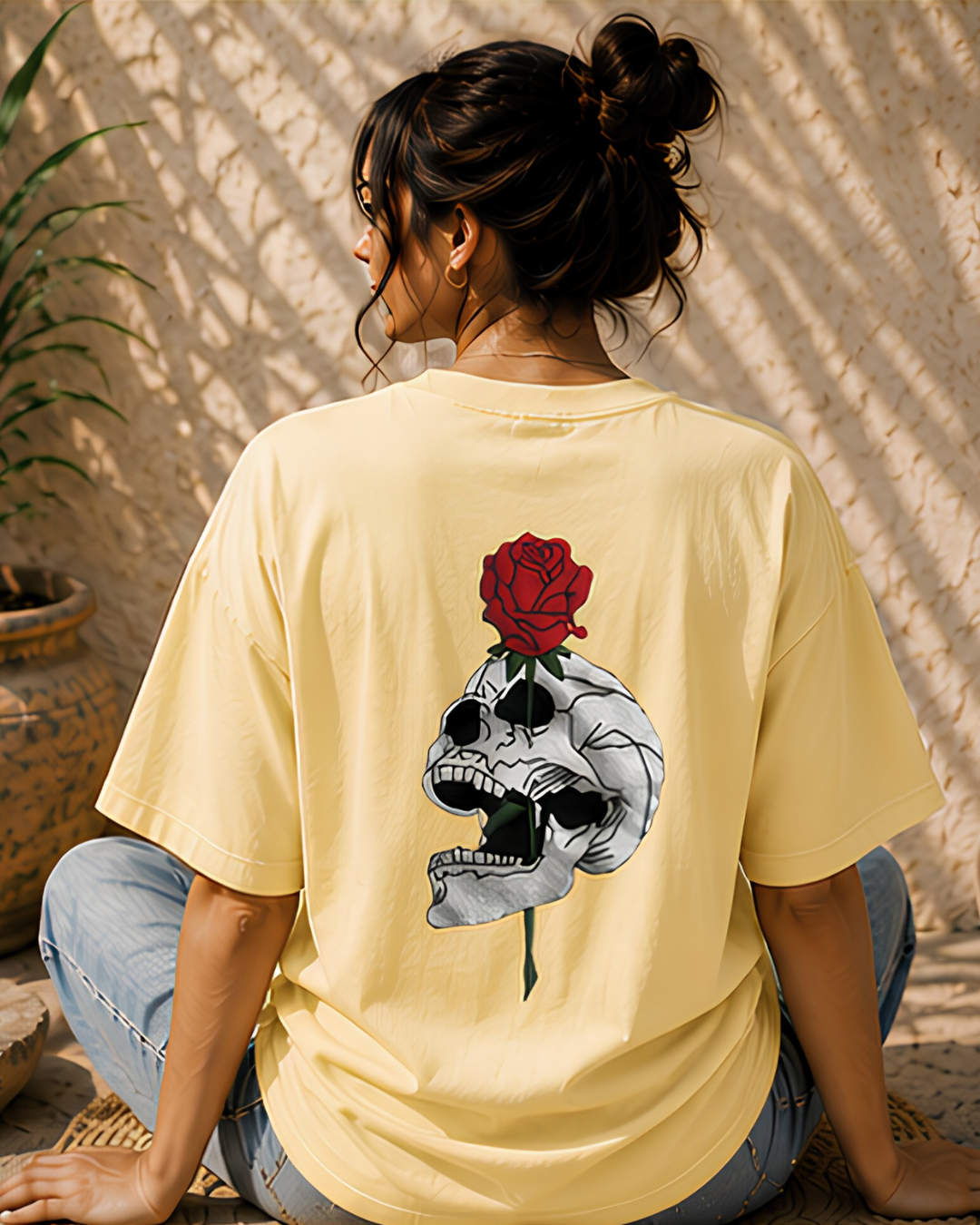 Unisex Oversized "Skull & Rose" T-Shirt